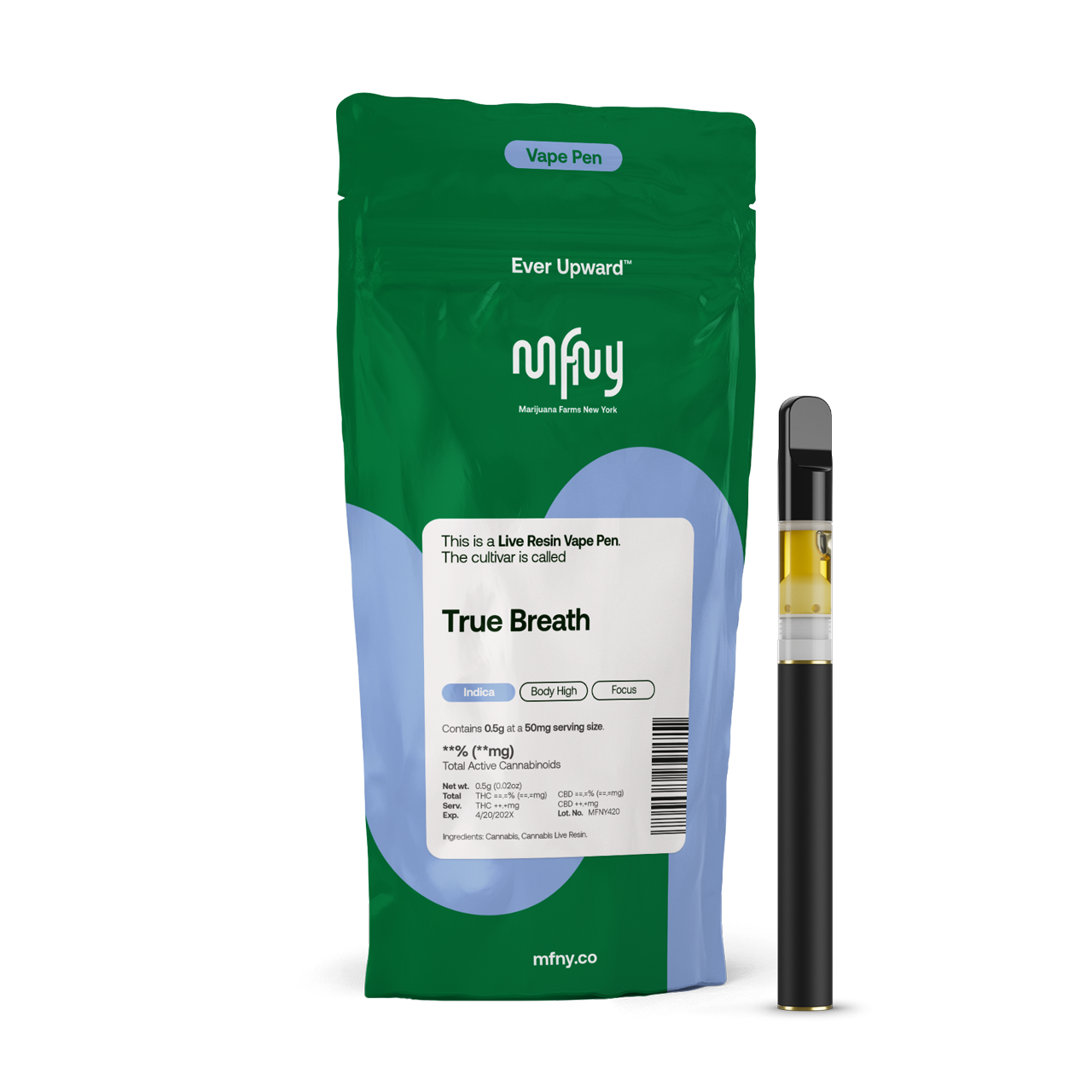 MFNY True Breath All-In-One Vapes  (Indica) 87% {0.5g}