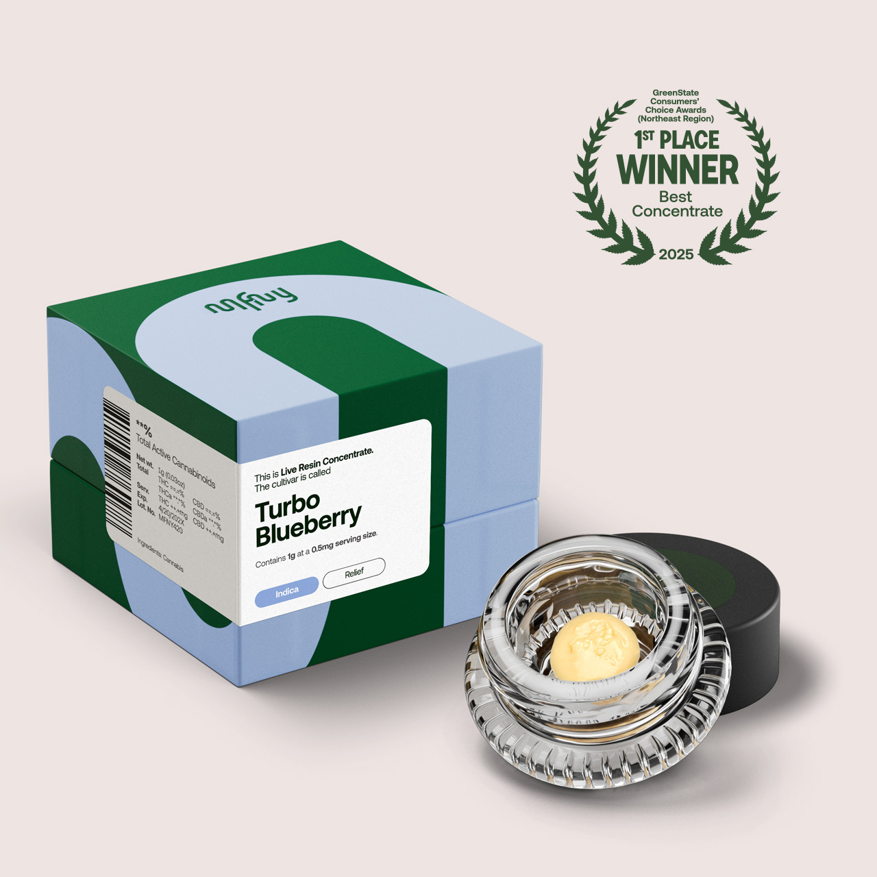MFNY Turbo Blueberry Live Resin  (Hybrid Indica) {1g}