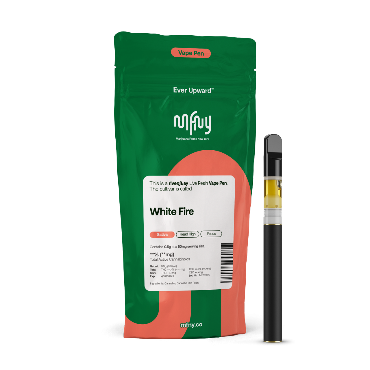 MFNY White Fire OG All-In-One Vapes (Sativa) 68.72% {0.5g}