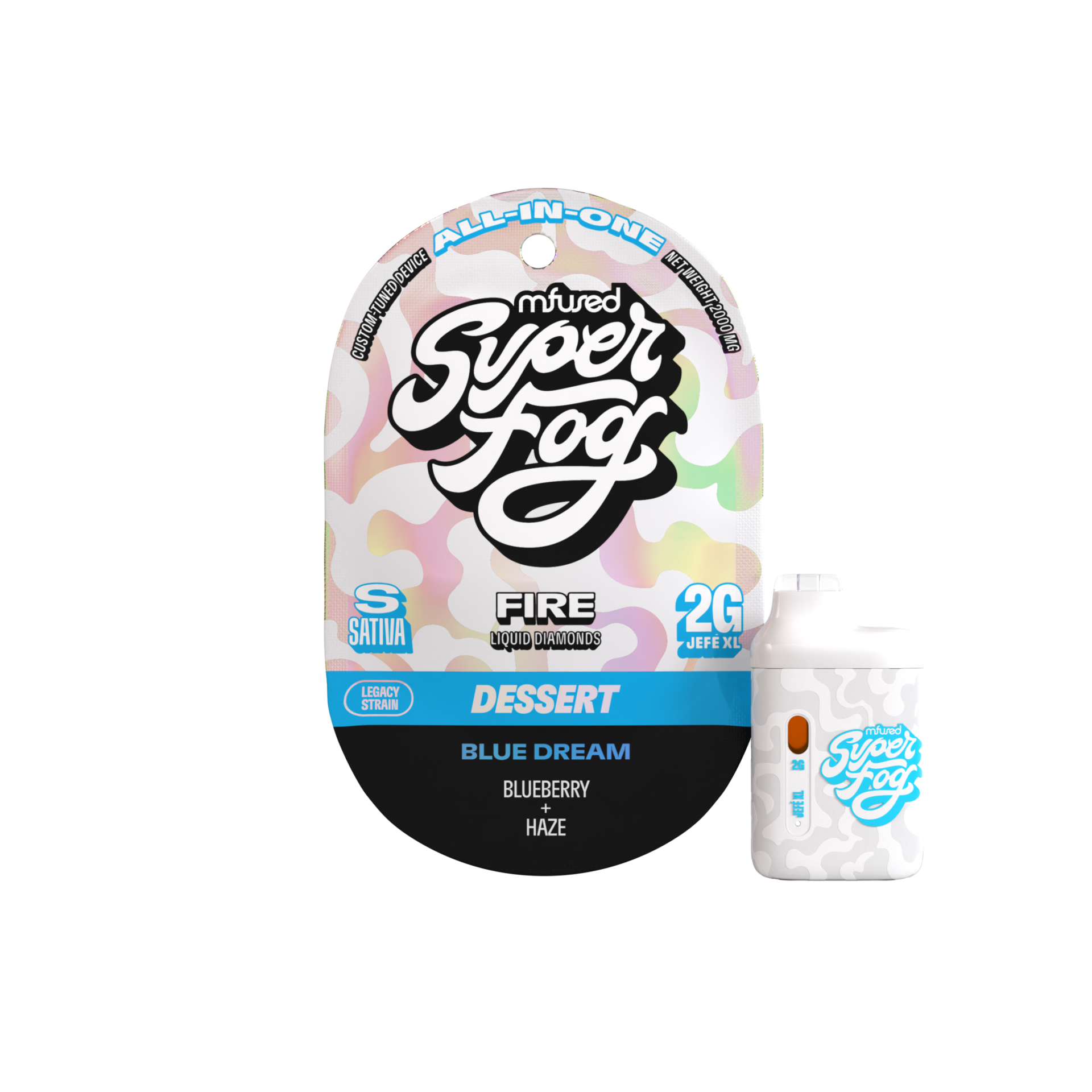 Mfused Blue Dream Super Fog All-In-One Vapes  (Sativa) 89% {2g}