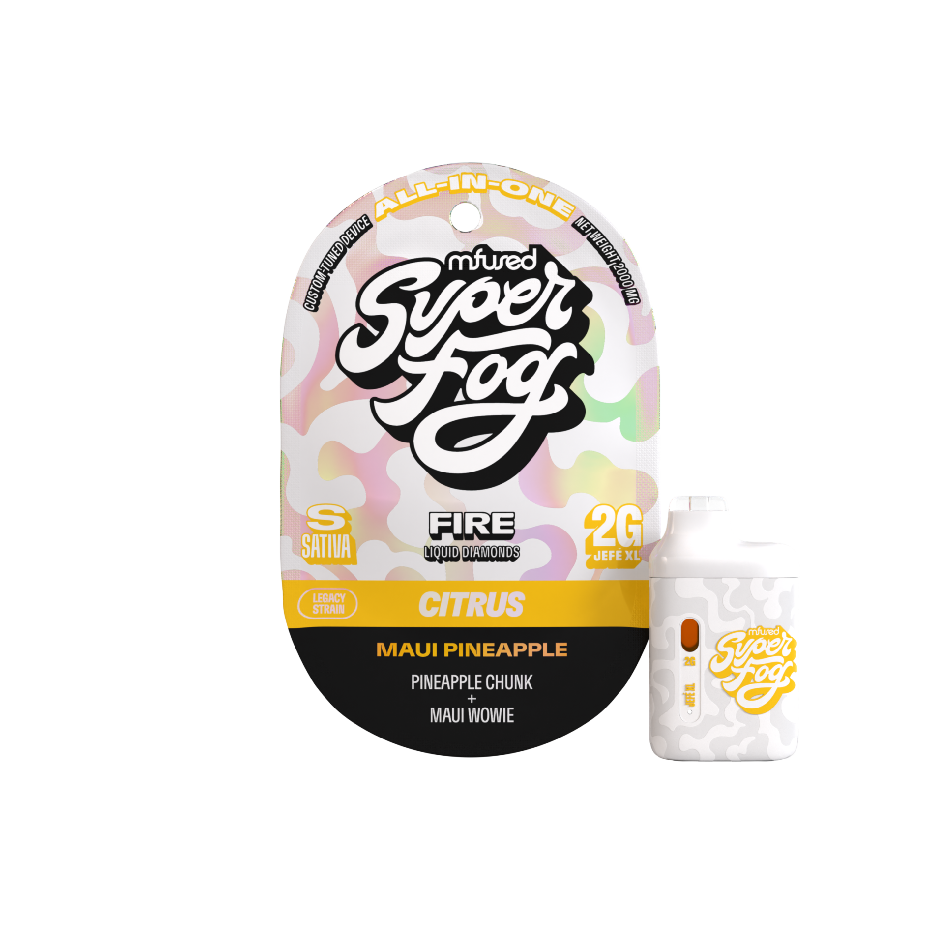 Mfused Maui Pineapple Fire Jefé All-In-One Vapes  (Sativa) 88.81% {2g}