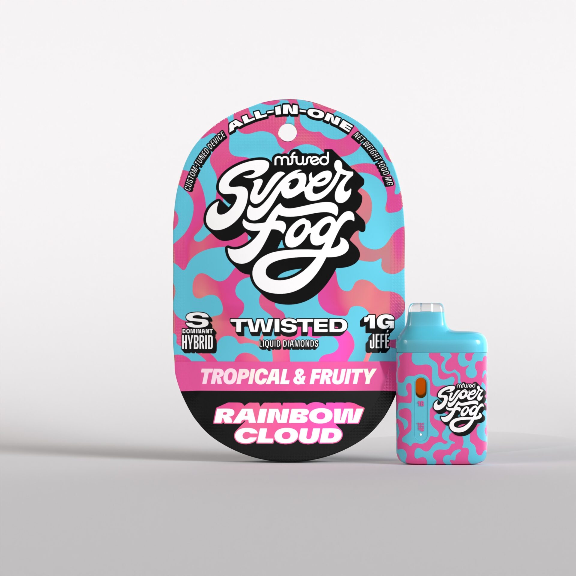 Mfused Rainbow Cloud Super Fog All-In-One Vapes  (Hybrid Sativa) 83.44% {1g}