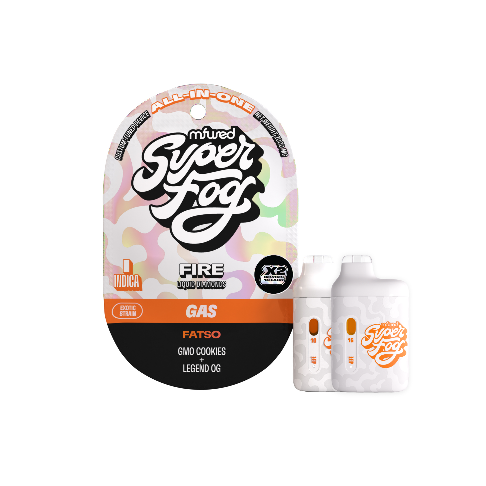 Mfused Fatso 2 Pack All-In-One Vapes  (Indica) 88.97% {2g}