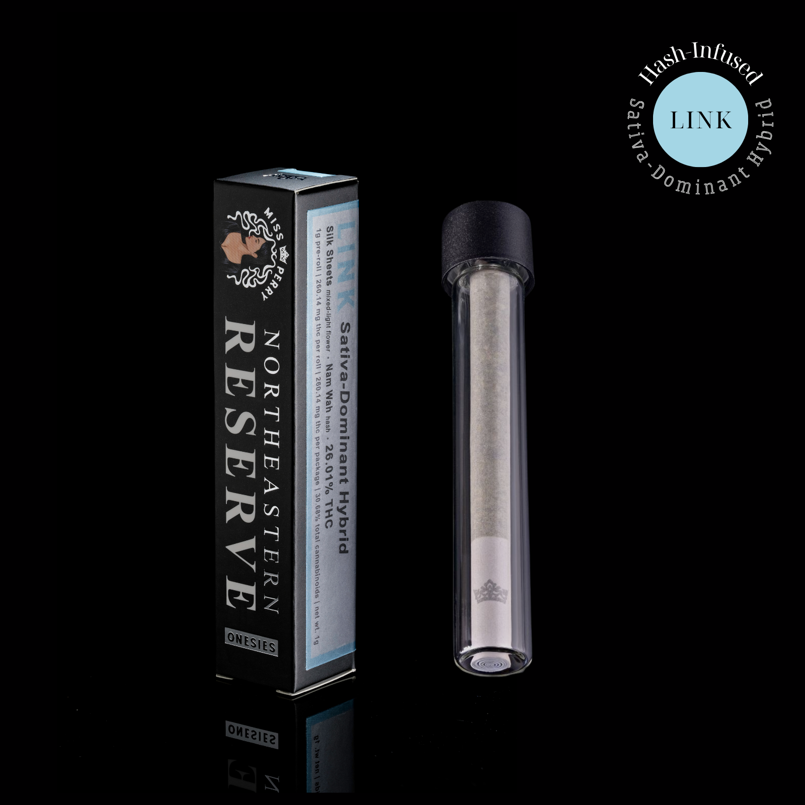 Miss Perry Hash Infused Silk Sheets/Nam Wah Pre-Roll (Sativa) 26% {1g}