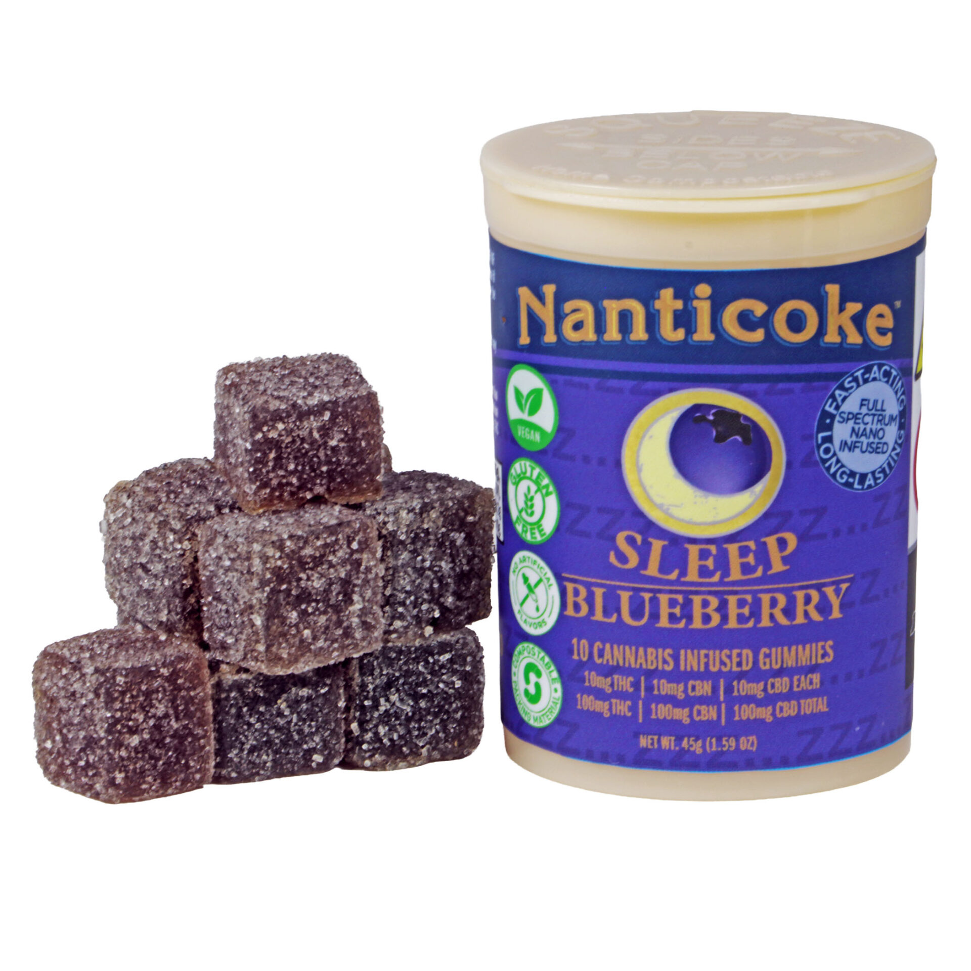 Nanticoke Blueberry Sleep Gummies 10-pack (Indica) {100mg}