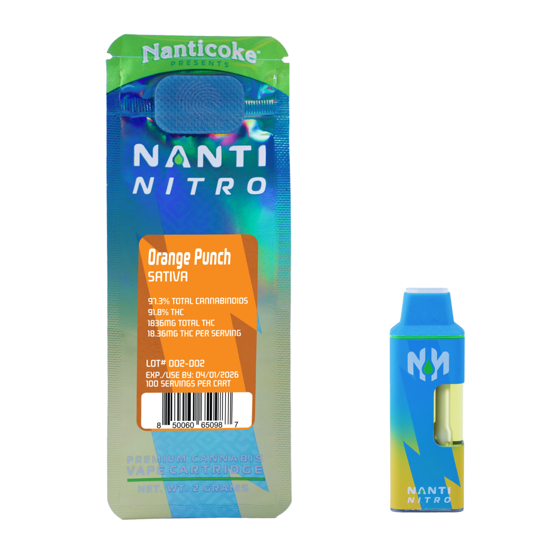 Nanticoke Orange Punch Nanti Nitro All-In-One Vapes  (Sativa) 97.3% {2g}