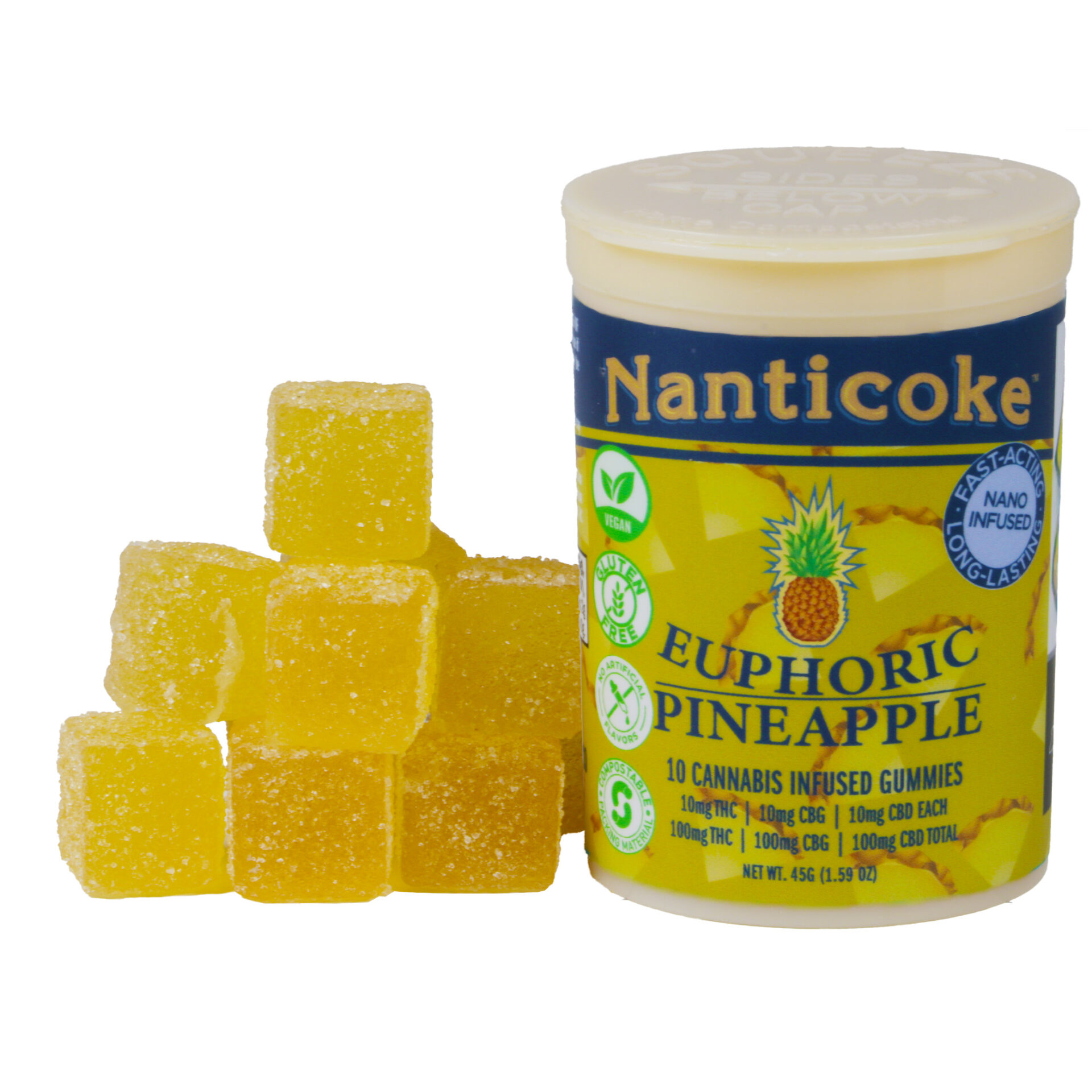 Nanticoke Pineapple Euphoric Gummies 10-pack (Sativa) {100mg}