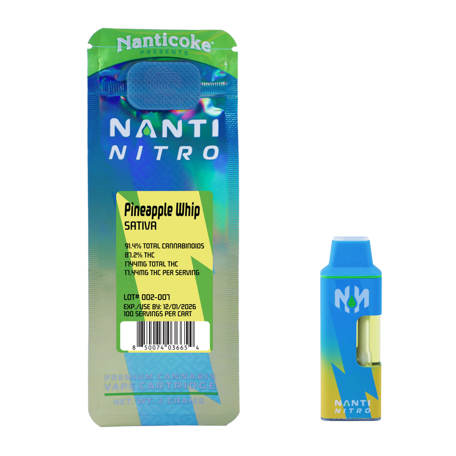 Nanticoke Pineapple Whip Nanti Nitro All-In-One Vapes  (Sativa) 87% {2g}