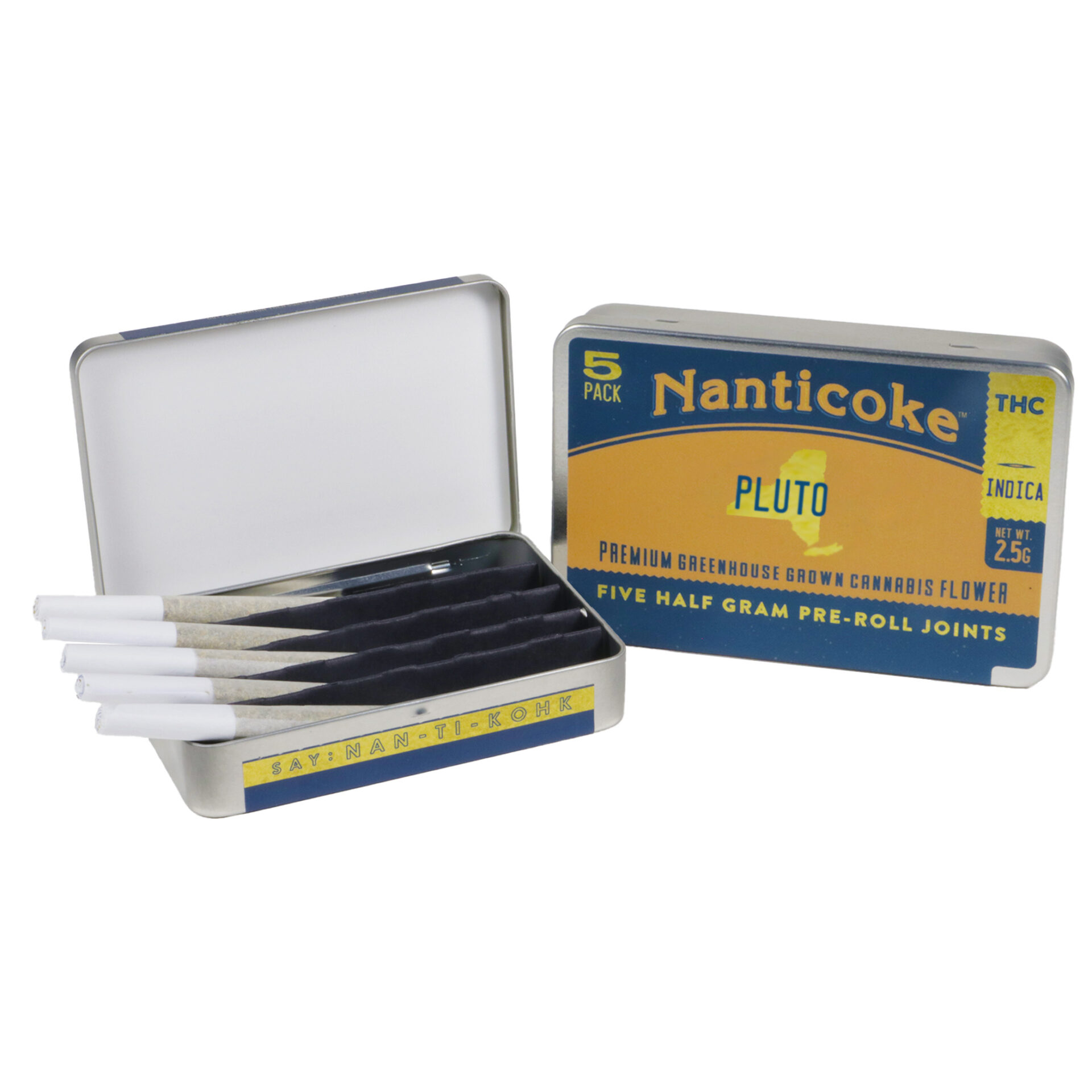 Nanticoke Pluto Pre-Rolls 5-pack (Indica) 23.66% {2.5g}