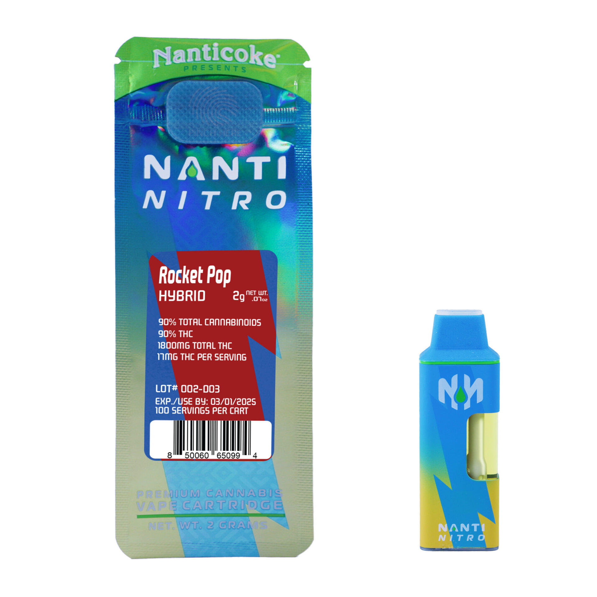 Nanticoke Rocket Pop Nanti Nitro All-In-One Vapes  (Hybrid) 92.7% {2g}