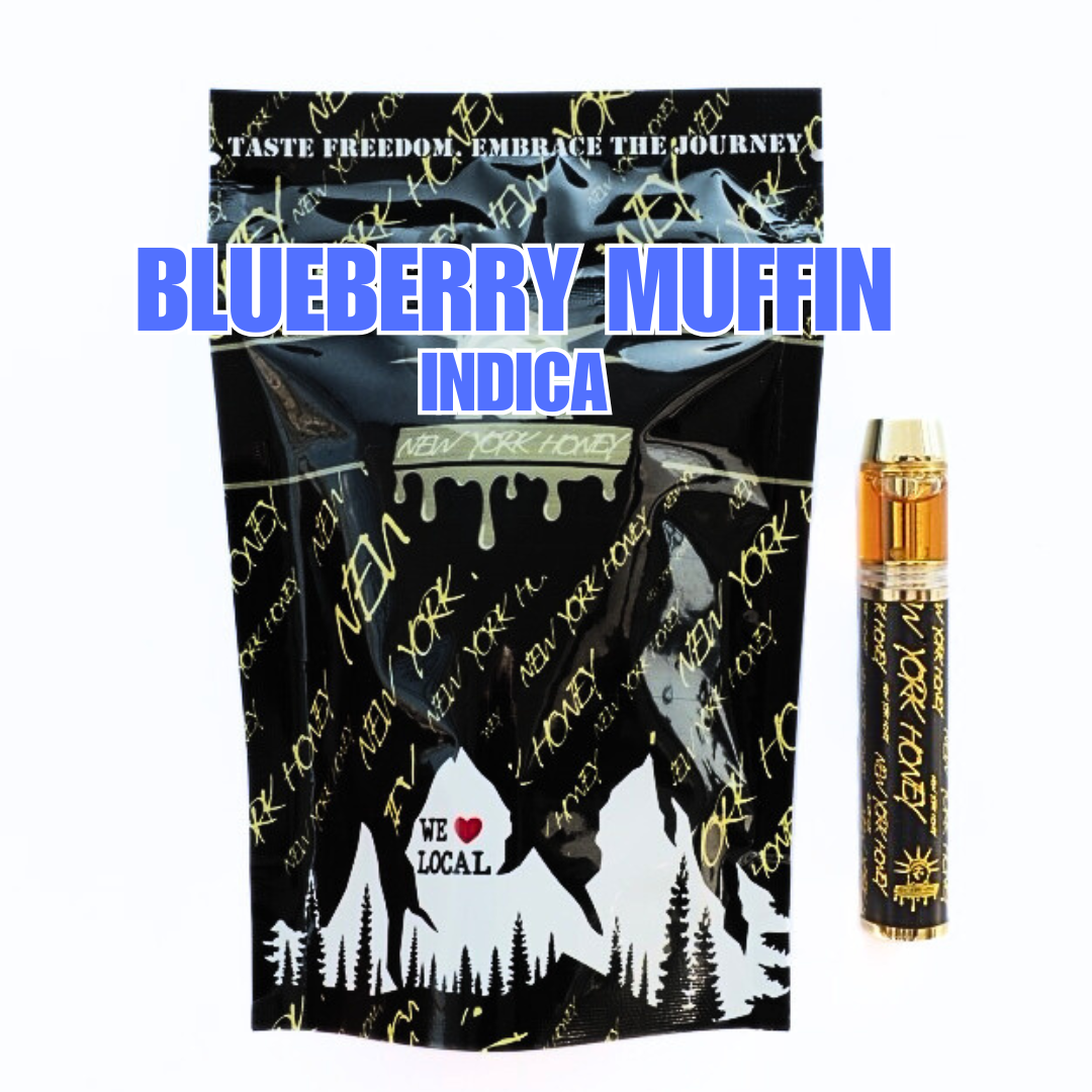 New York Honey 1g AIO Pen - Blueberry Muffin All-In-One Vapes (Indica) 87.63% {1g}
