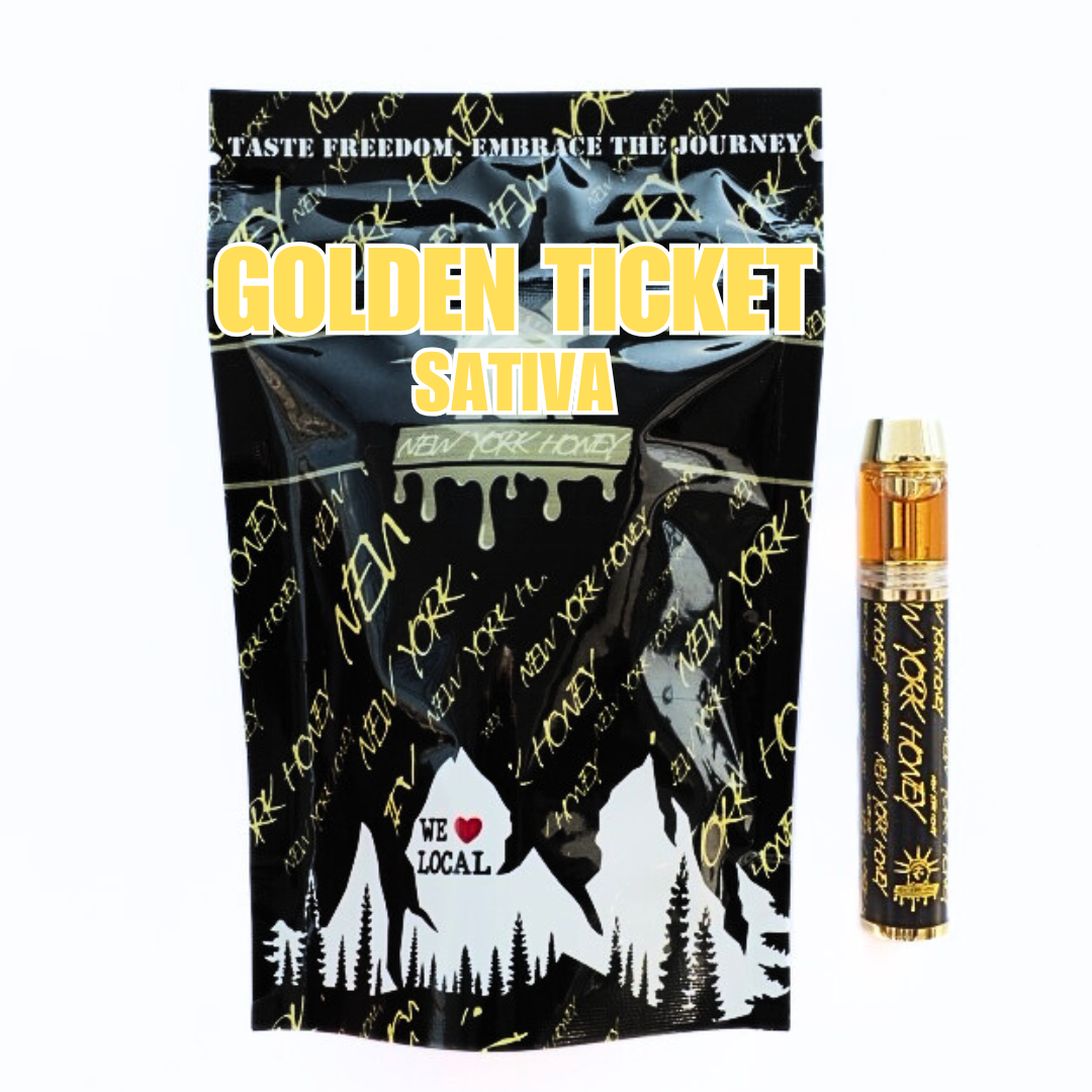 New York Honey 1g AIO Pen - Golden Ticket All-In-One Vapes  (Sativa) 86% {1g}