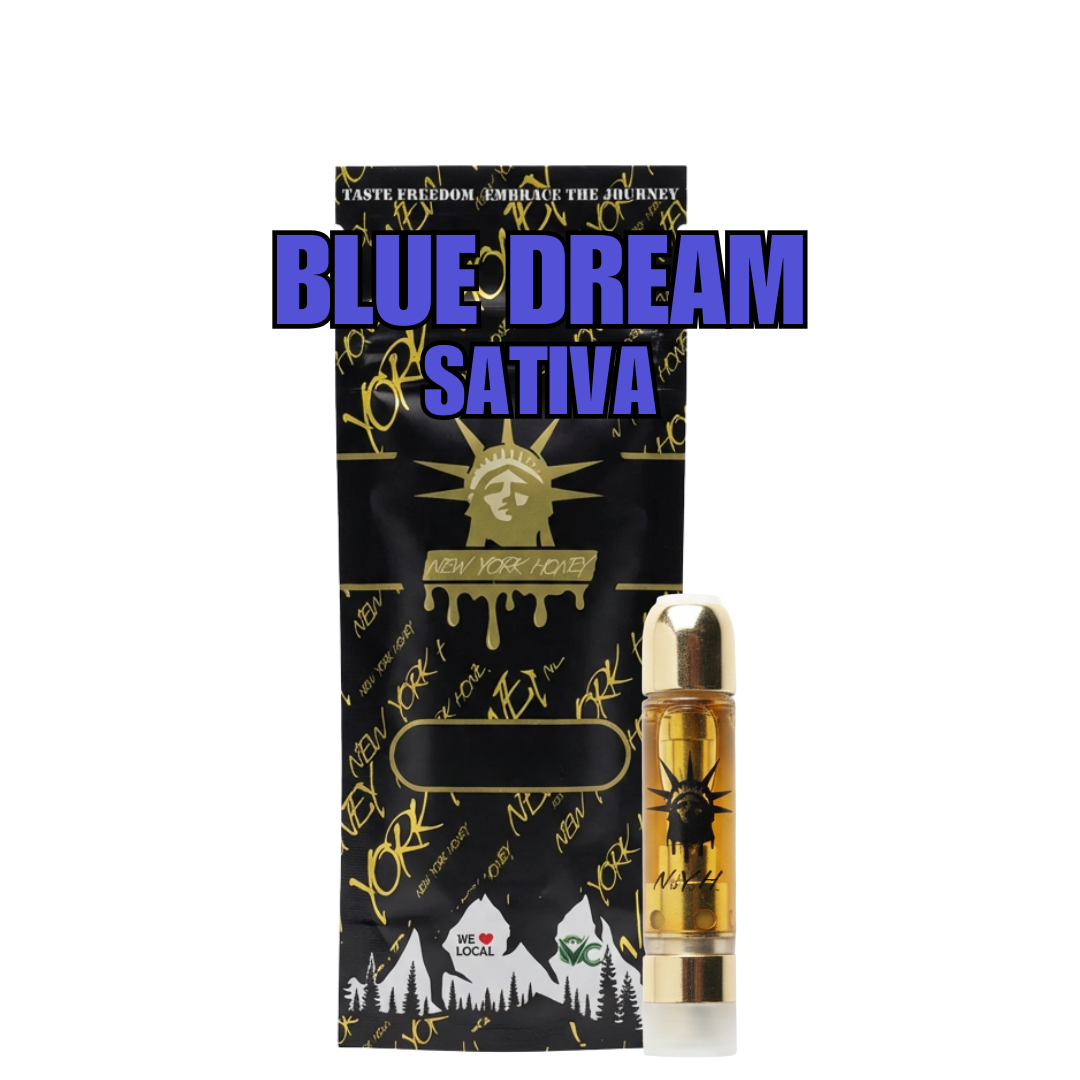 New York Honey Blue Dream Threaded Vape Cartridges (Sativa) 81.81% {1g}