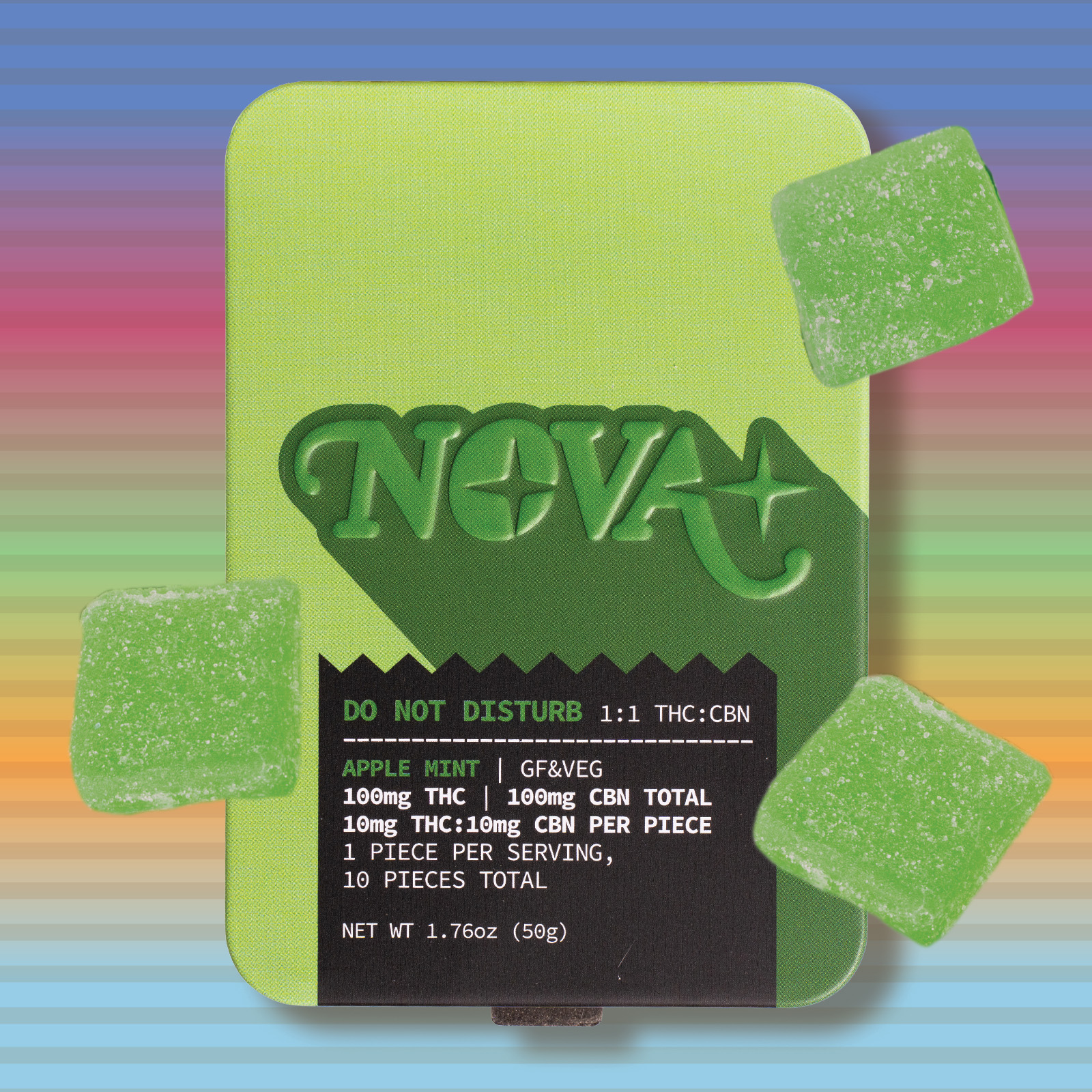 Nova Apple 1:1 Do Not Disturb Gummies 10-pack (Indica) {100mg}