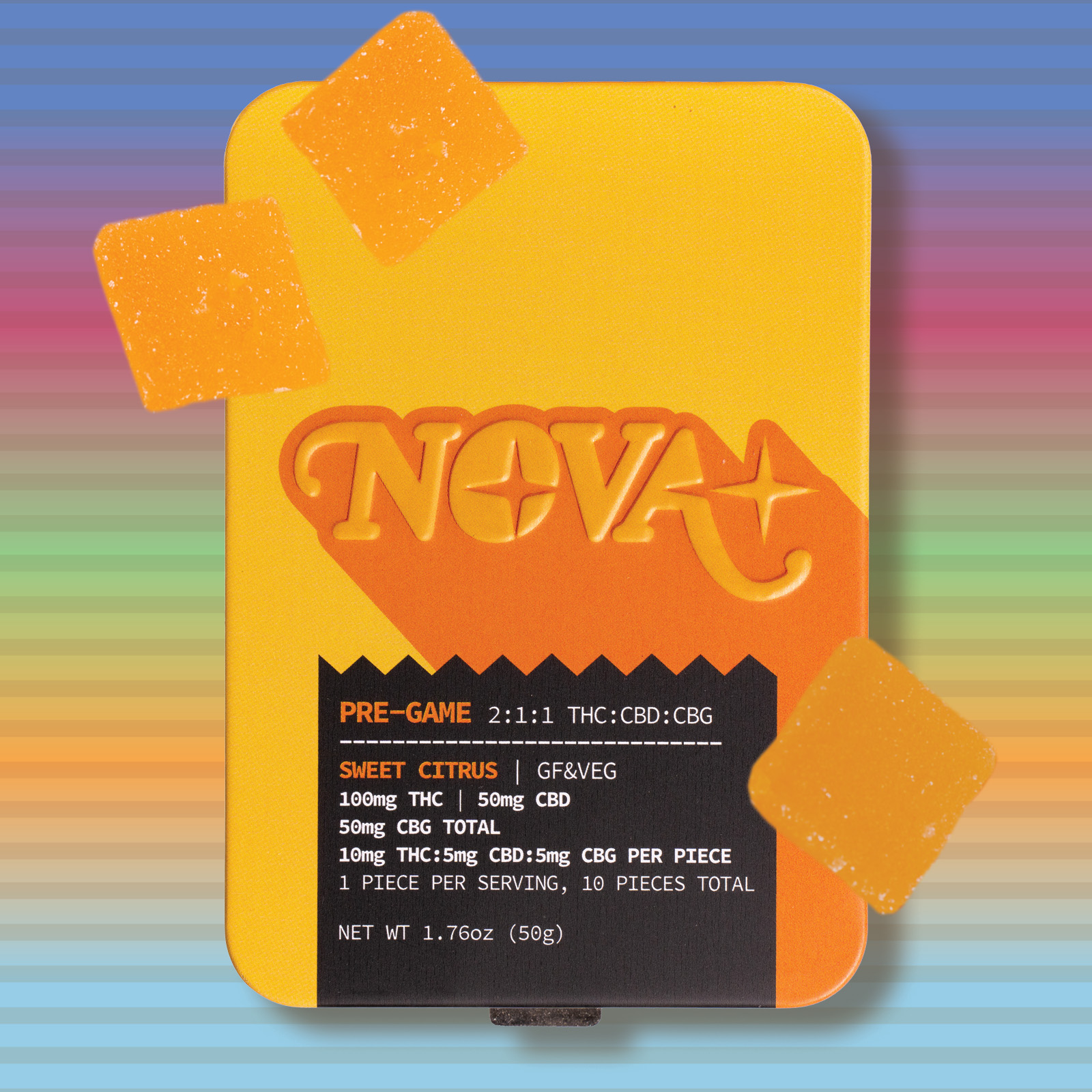 Nova Citrus 1:1:1 Pre-Game Gummies 10-pack (Hybrid) {100mg}