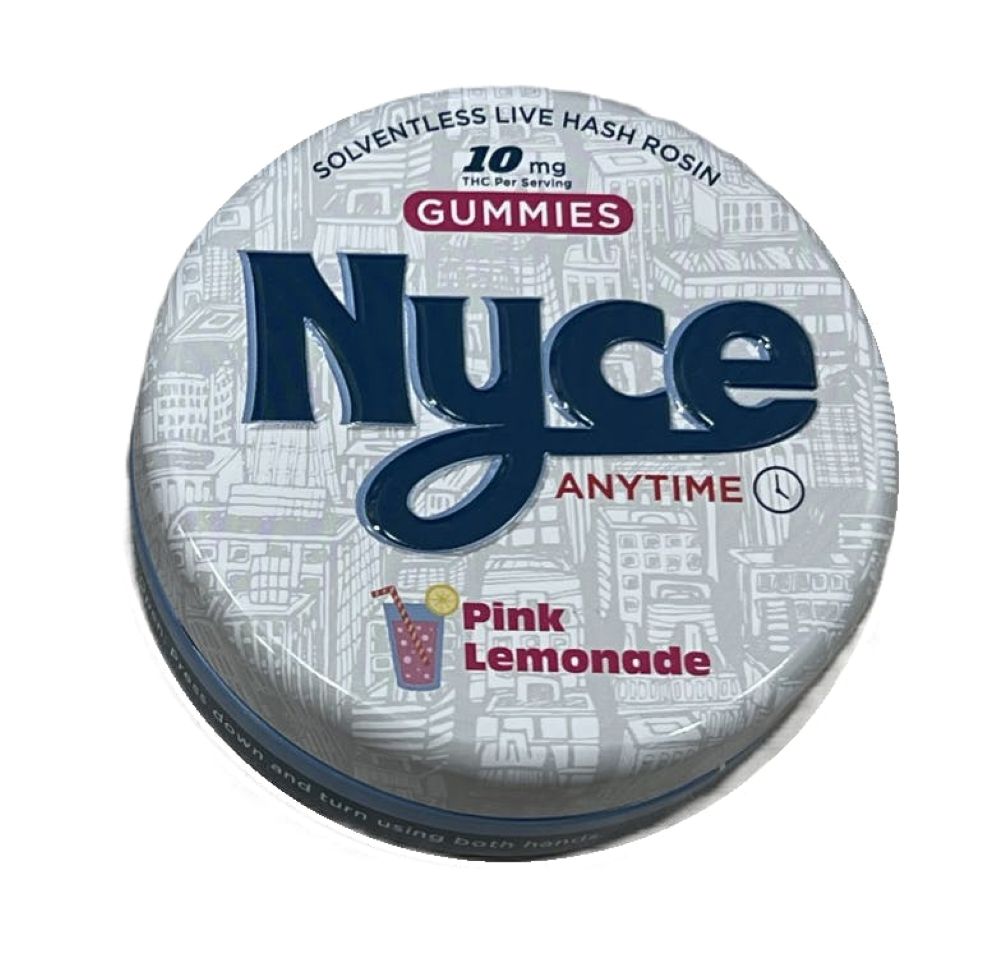 NYCE Pink Lemonade Hash Rosin Gummies 10-pack (Hybrid) {50mg}