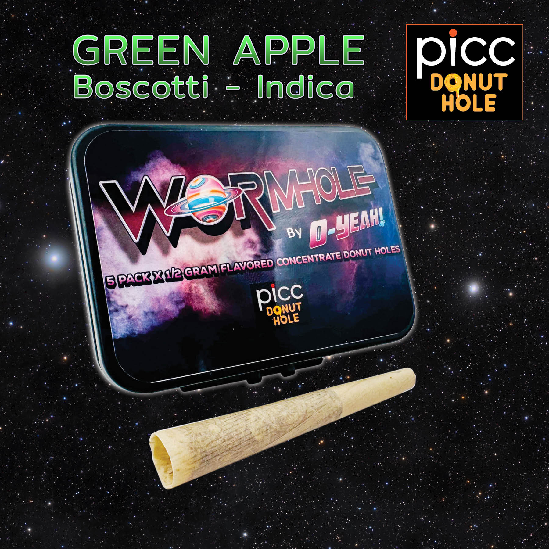 O-Yeah! Green Apple Boscotti Infused Pre-Rolls 5-pack (Indica) {2.5g}