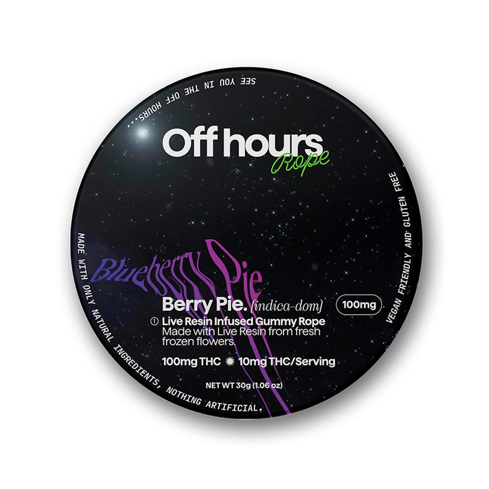 Off Hours Berry Pie Live Resin Rope Gummy (Hybrid Indica) {100mg}