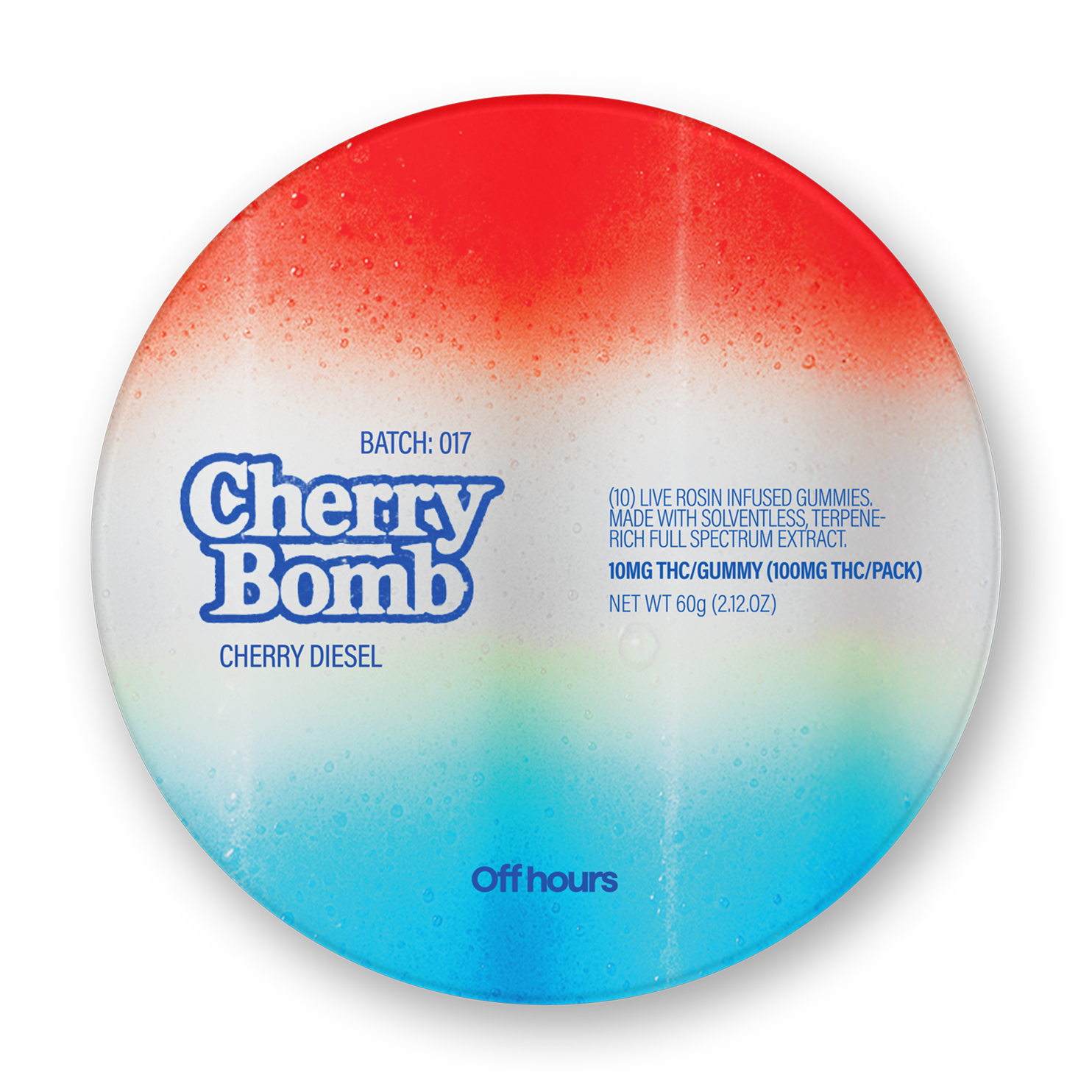 Off Hours Cherry Bomb Cherry Diesel Live Rosin Edible 10-pack (Hybrid) {100mg}