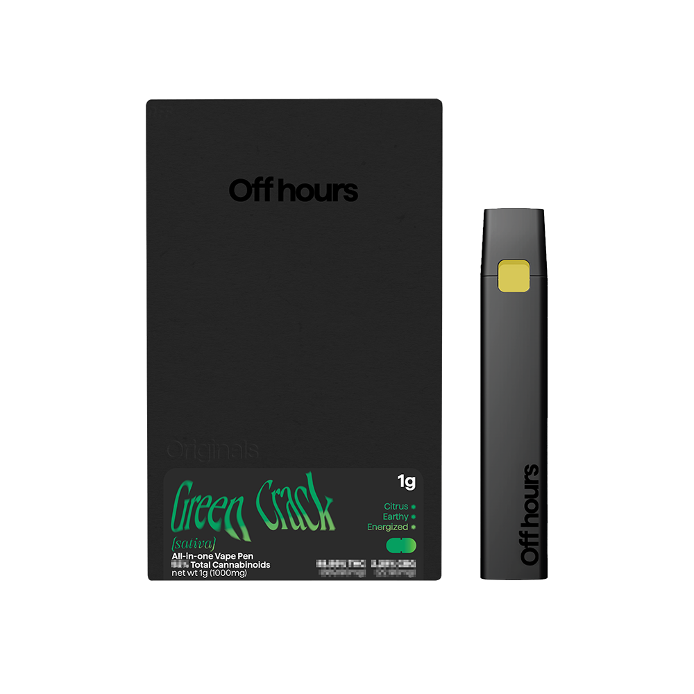Off Hours Green Crack All-In-One Vapes  (Sativa) 82.22% {1g}