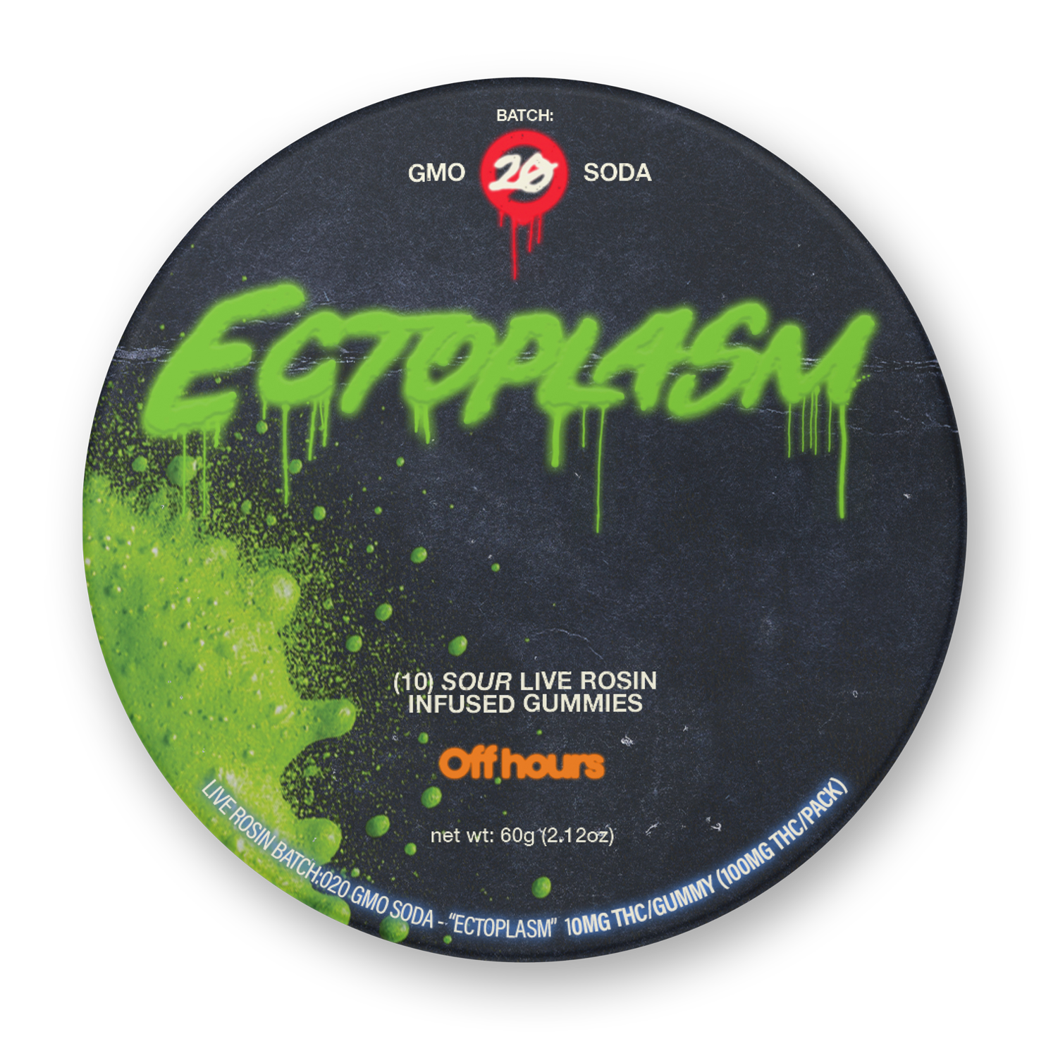 Off Hours Live Rosin Ectoplasm Gummies 10-pack (Hybrid Indica) {100mg}
