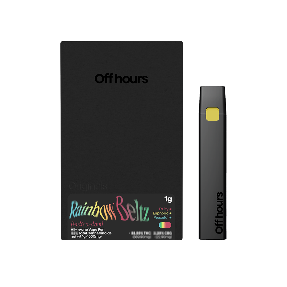 Off Hours Rainbow Beltz All-In-One Vapes  (Hybrid Indica) 78% {1g}
