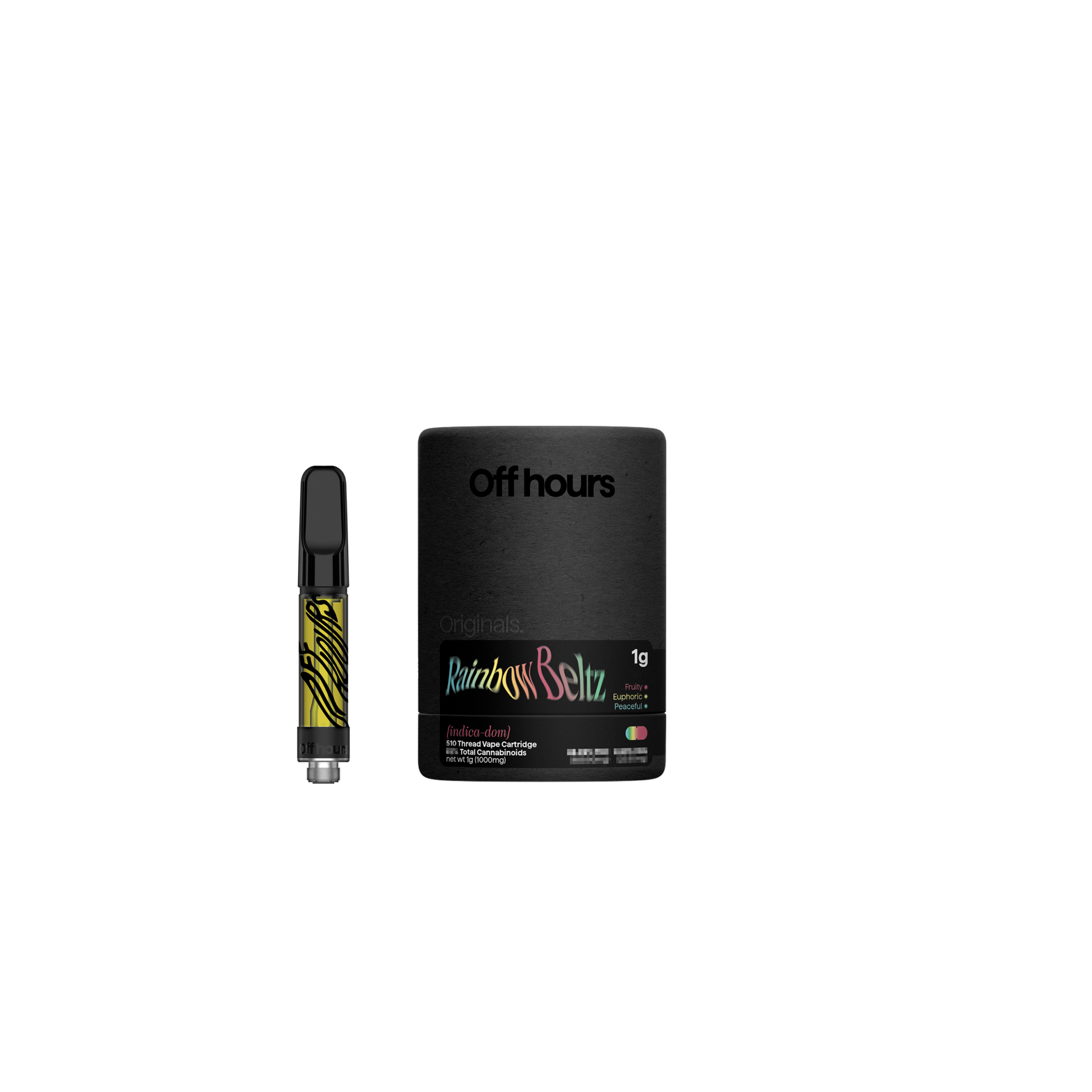 Off Hours Rainbow Beltz Threaded Vape Cartridges  {1g}