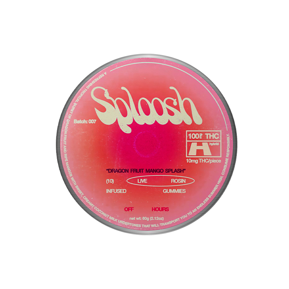 Off Hours Sploosh Dragon Mango Splash Live Rosin Gummies (Hybrid) {100mg}