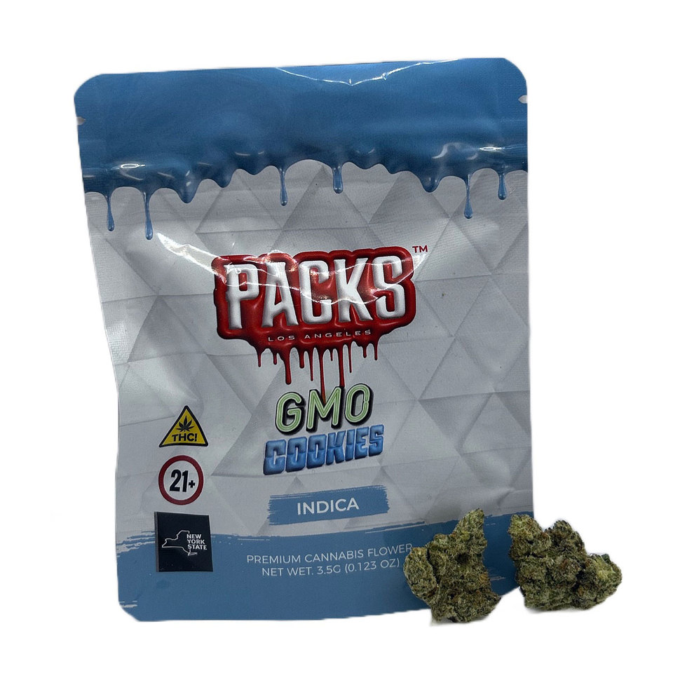 Packwoods GMO Cookies Flower (Hybrid Indica) 20.39% {3.5g