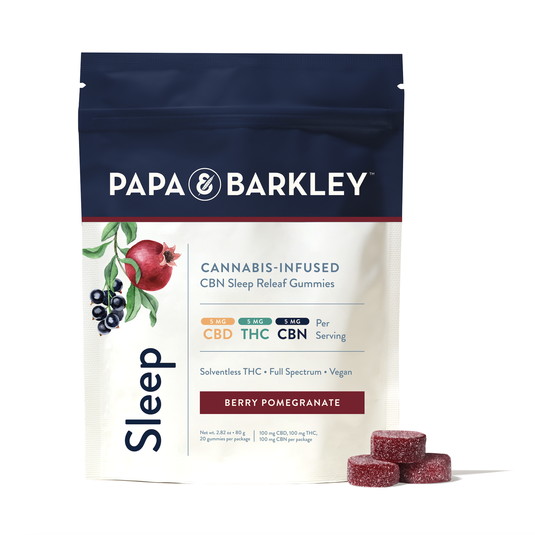 Papa & Barkley Berry Pomegranate Sleep Edible 20-pack {100mg}