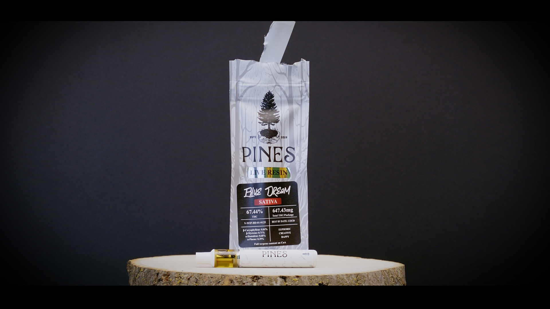 Pines Blue Dream Disposable Vapes  (Sativa) 80% {1g}