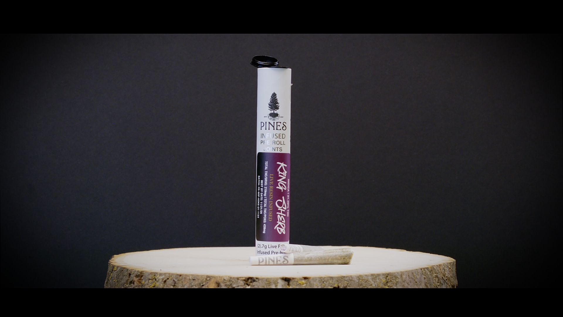 Pines King Sherb Live Resin Infused Pre-Rolls 2-pack (Indica) 31% {1.4g}