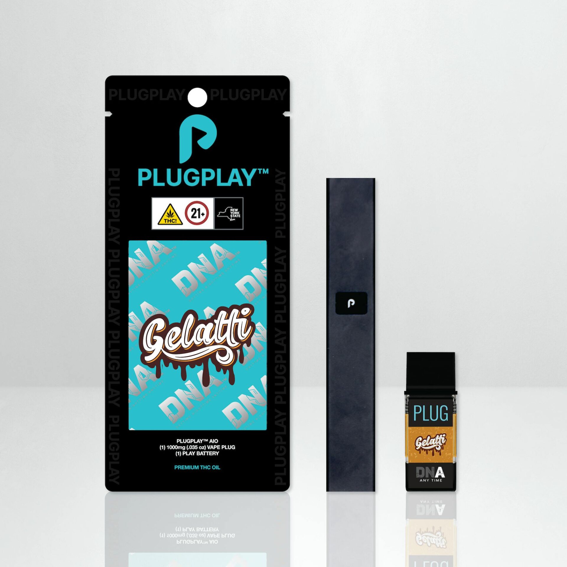 PlugPlay Gelatti DNA All-In-One Vapes (Hybrid) 87% {1g}