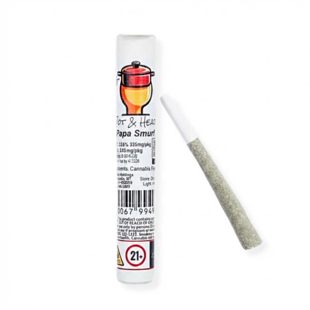 Pot & Head Papa Smurf Pre-Roll (Hybrid) 37% {1g}