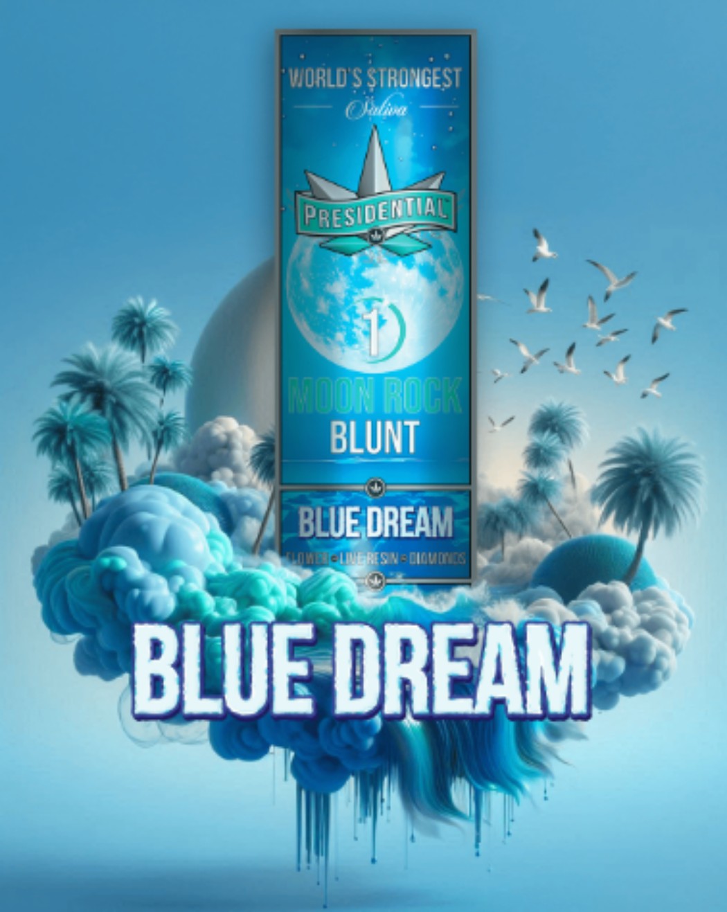 Presidential Blue Dream Moon Rock Infused Blunt (Sativa) 33.46% {1.5g}