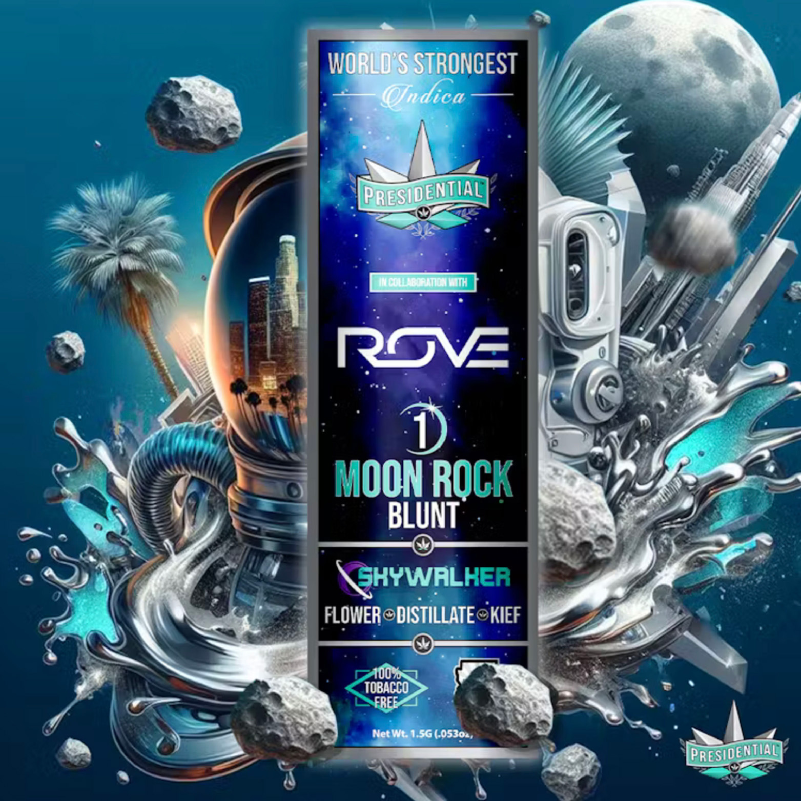 Presidential x Rove Skywalker Moon Rock Blunt (Indica) 37.23% {1.5g}