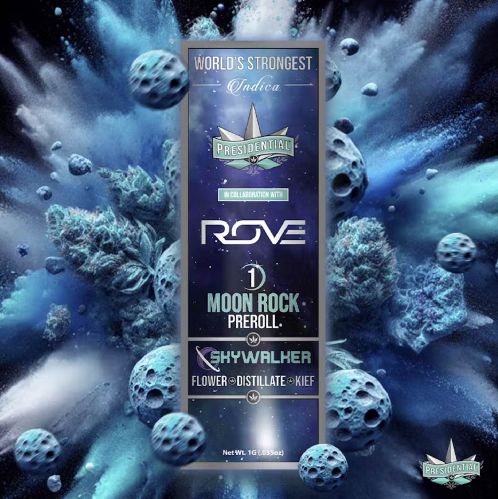 Presidential Skywalker Moon Rock Infused Infused Pre-Roll (Indica) 37.69% {1g}