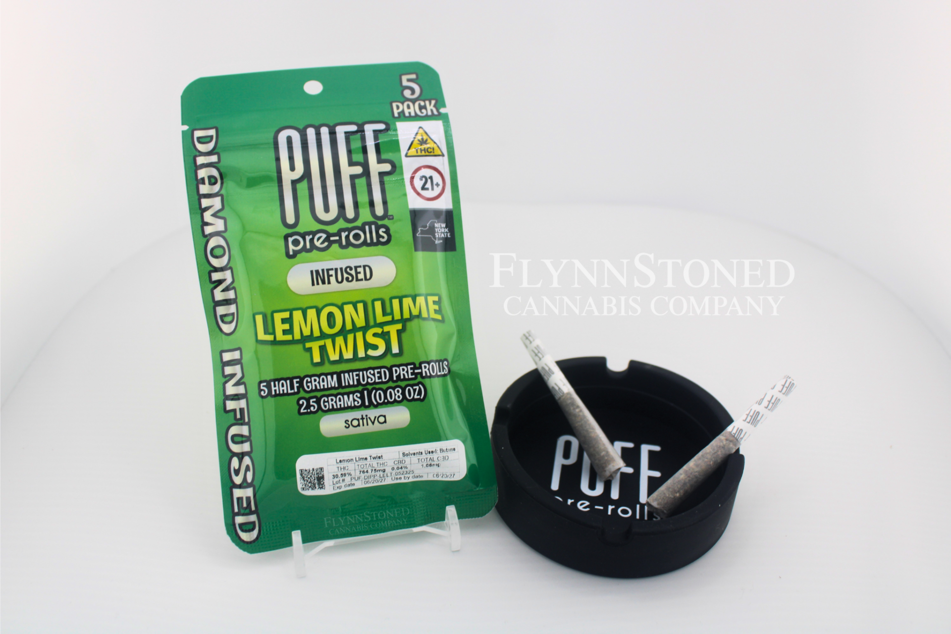 Puff Lemon Lime Twist Diamond Infused Pre-Roll 5-pack (Sativa) 26.41% {2.5g}