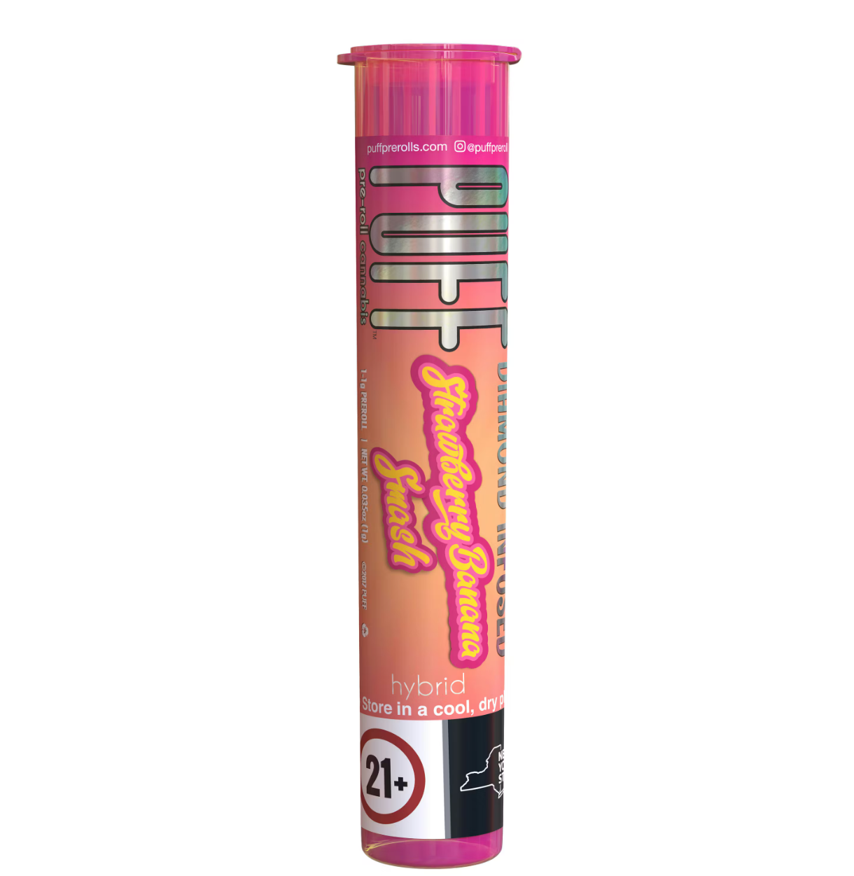 Puff Strawberry Banana Smash Diamond Infused Pre-Roll 1-pack (Hybrid) 28.43% {1g}