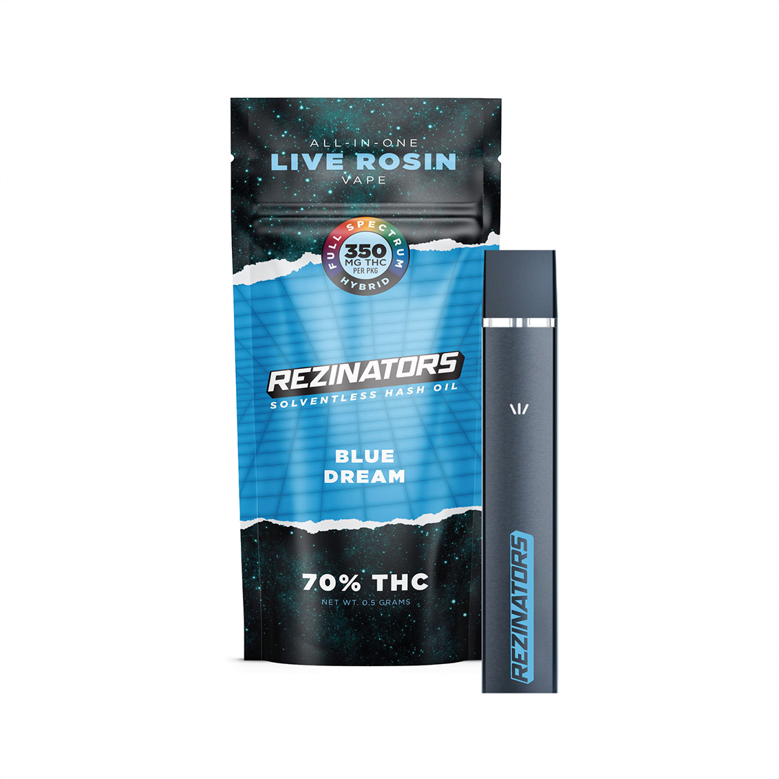 Rezinators Blue Dream Live Rosin Disposable Vape (Sativa) 70% {0.5g}