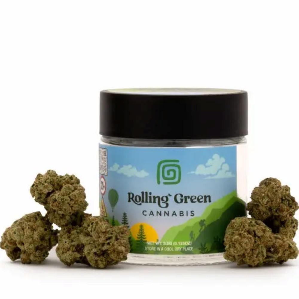 Rolling Green Cannabis Dante's Rainbow Flower  (Hybrid) 33.76% {3.5g}