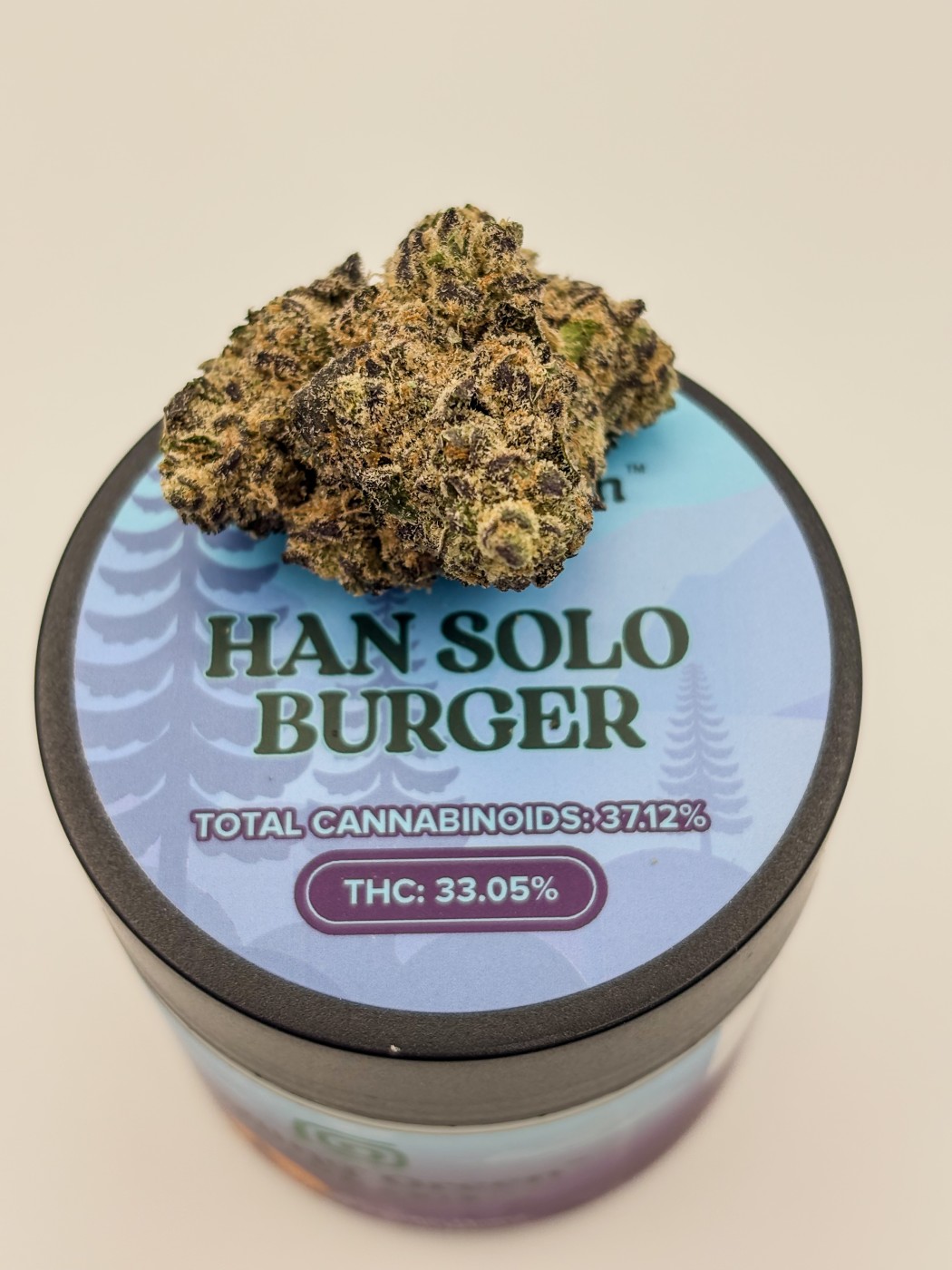 Rolling Green Cannabis Han Solo Burger Flower  (Hybrid Indica) 33.05% {3.5g}