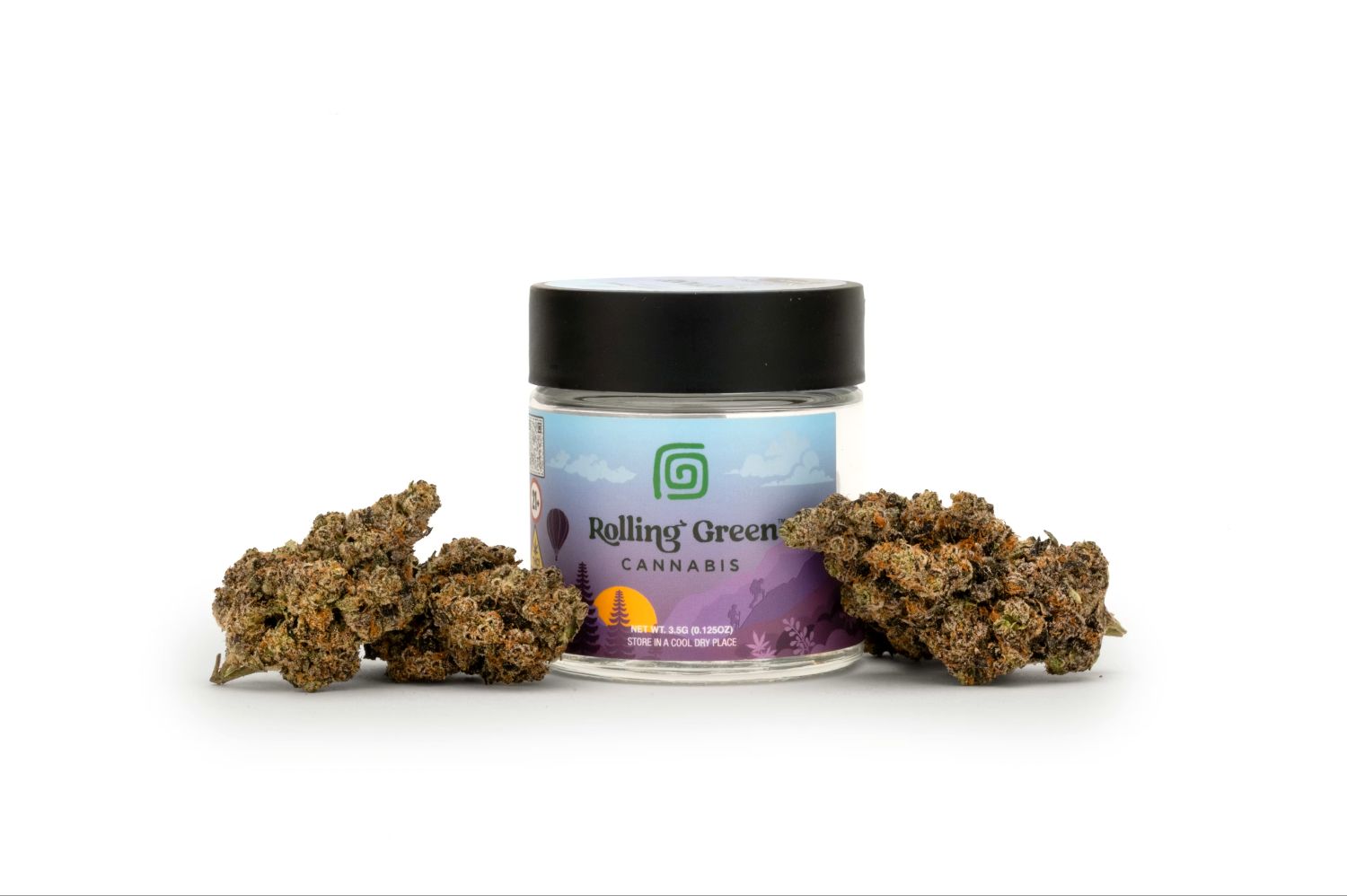 Rolling Green Cannabis NYC Sour Diesel Flower  (Hybrid Sativa) 27% {3.5g}