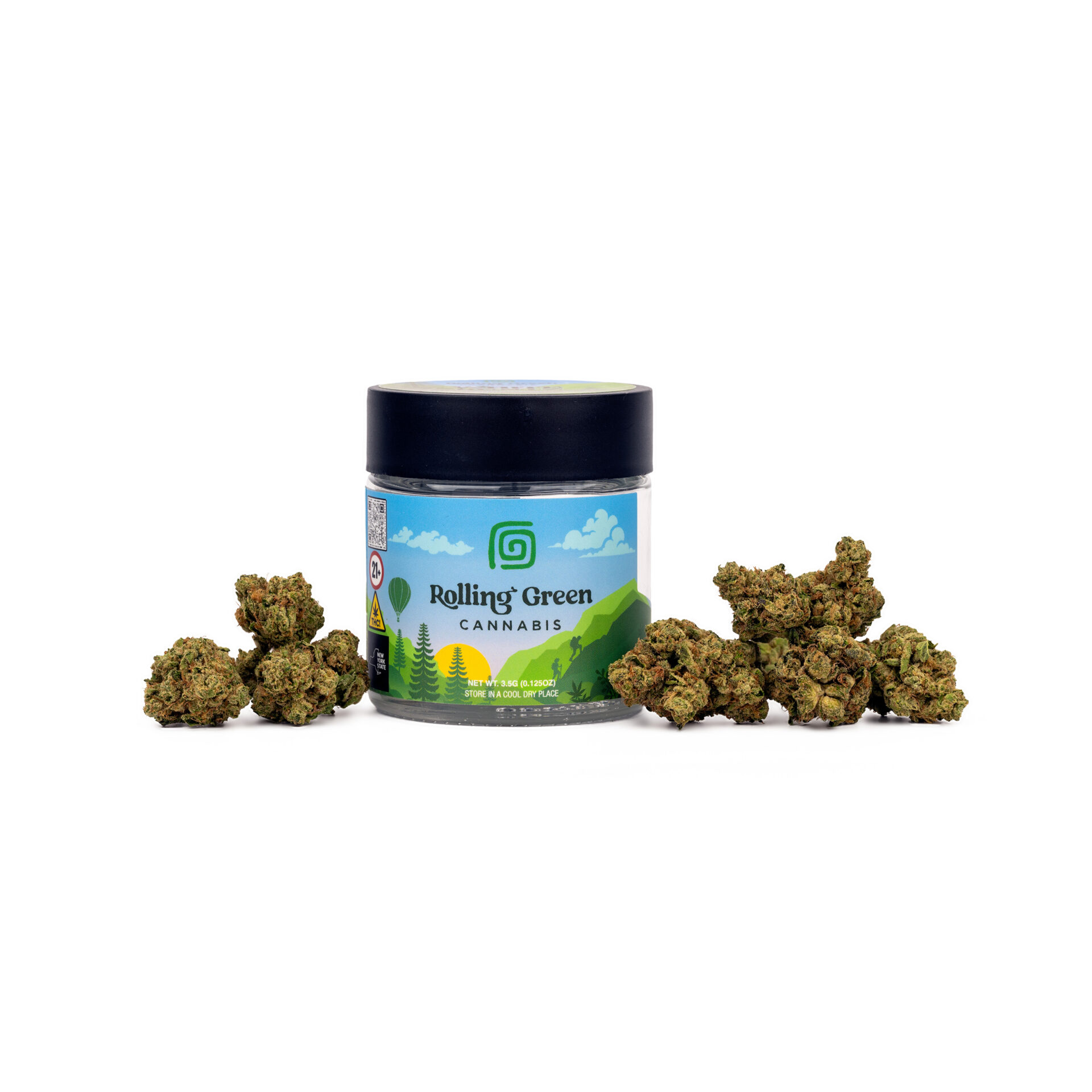 Rolling Green Triangle Mintz Flower  (Hybrid Sativa) 27% {3.5g}