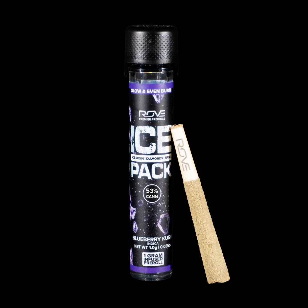 Rove Blueberry Kush Ice Pack Triple Infused Pre-Roll (Indica) 41.71% {1g}