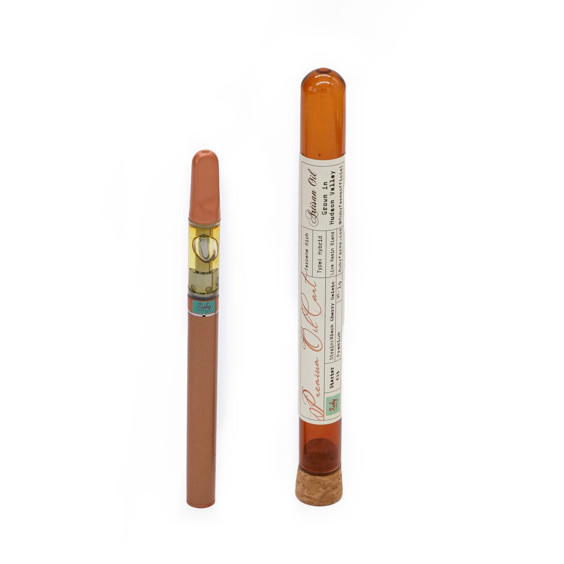 Ruby Farms Black Cherry Gelato Starter Kit Threaded Vape Cartridges  (Hybrid) 92% {1g}