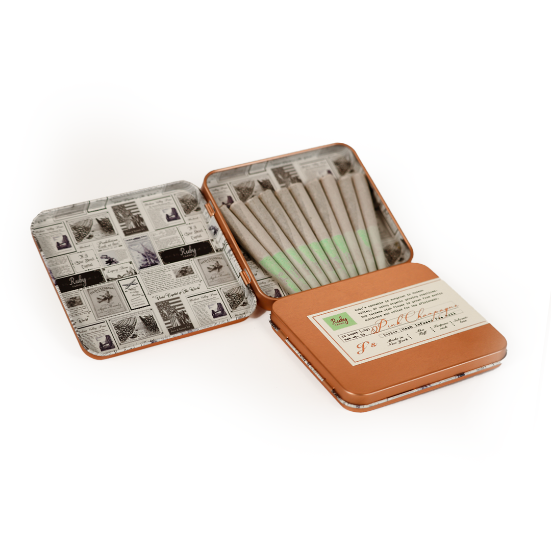 Ruby Farms Pink Champagne Hash Infused Doobies Infused Pre-Rolls 10-pack (Indica) 42.9% {5g}