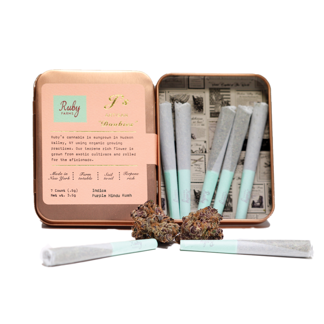 Ruby Farms Purple Hindu Kush "Doobies" Pre-Rolls 7-pack (Indica) 28% {3.5g}