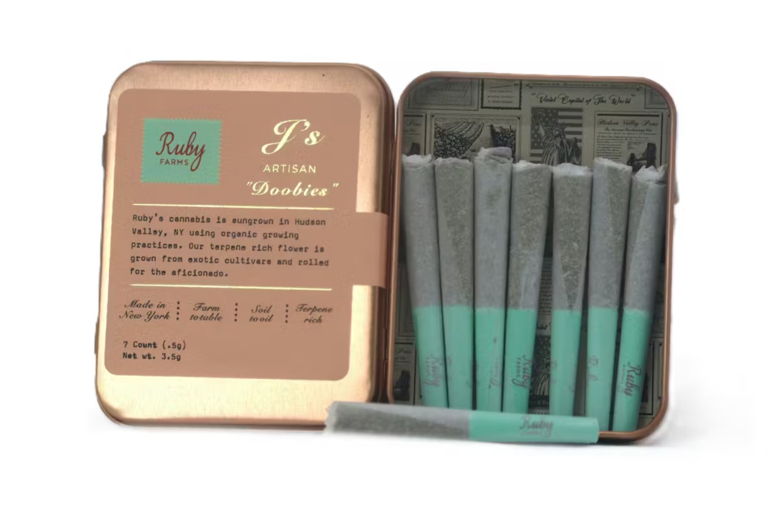Ruby Farms Sour Diesel Doobie Pre-Rolls 7-pack (Sativa) 29% {3.5g}