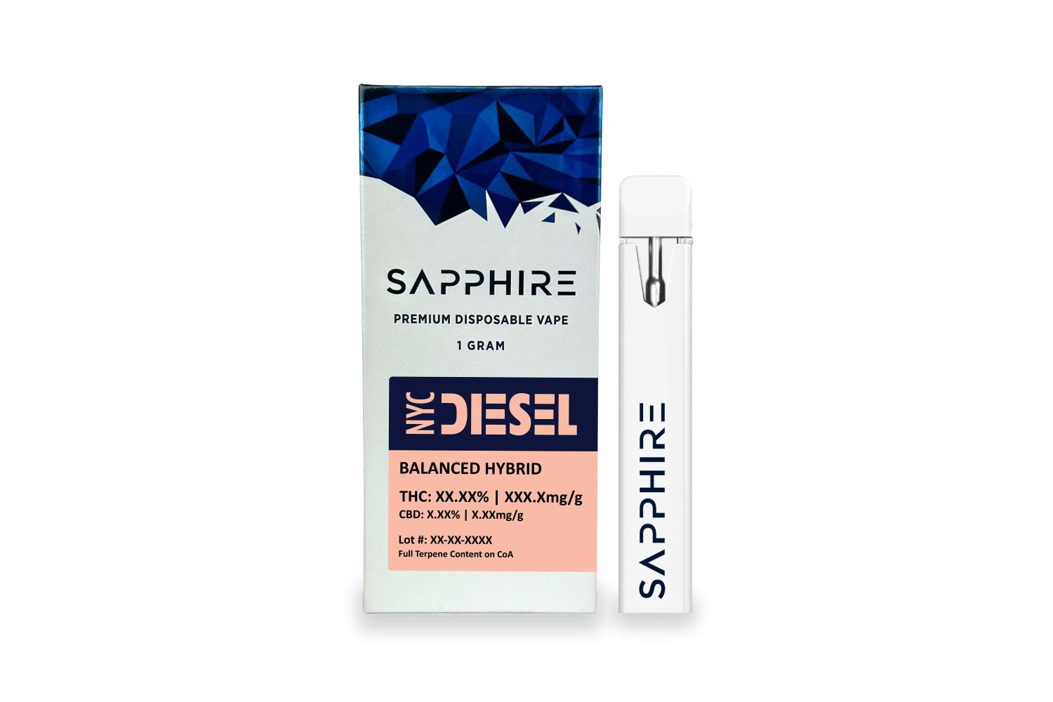 Sapphire NYC Diesel All-In-One Vapes (Hybrid) 93% {1g}